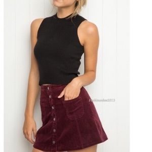 Brandy Melville Maroon Corduroy Skirt